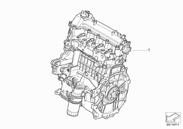 Силовой агрегат для BMW R50 One D W17 (схема запчастей)