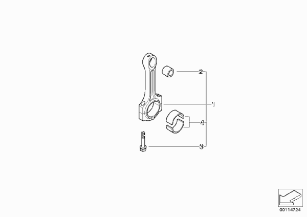 Шатун кривошипно-шатунного механизма для MINI R50 One D W17 (схема запчастей)