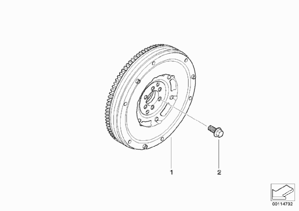 Маховик/двухмассовый маховик для BMW R50 One D W17 (схема запчастей)