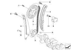 Приводная цепь механ.газораспределения для BMW R50 One D W17 (схема запасных частей)