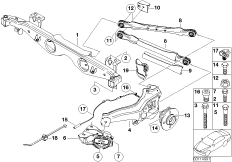 Балка мостаЗд/подвеска кол/подш.ступ.кол для BMW R53 Cooper S W11 (схема запасных частей)