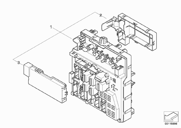 Детали блока предохранителей в салоне для BMW E85 Z4 2.0i N46 (схема запчастей)