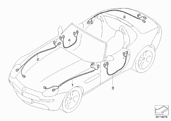 Ремонтные пучки проводов для BMW E52 Z8 S62 (схема запчастей)