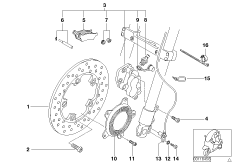 Тормозной механизм переднего колеса для BMW C1N C1 (0191) 0 (схема запасных частей)
