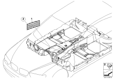 Сетка в пространстве для ног Individual для BMW E66 750Li N62N (схема запасных частей)