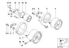 Спидометр/ тахометр/ часы Facelift для BMW 259R R 850 R 94 (0401,0406) 0 (схема запасных частей)