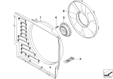 Кожух вентилятора/вентилятор для BMW E65 740d M67 (схема запасных частей)