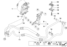 Теплообменник/трубопровод радиатора КПП для BMW E65 740d M67 (схема запасных частей)