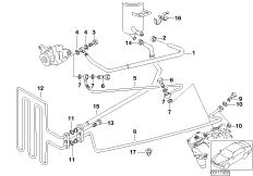 Маслопроводы гидроусилителя рул.управл. для BMW E39 540i M62 (схема запасных частей)