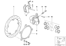 Тормозной механизм переднего колеса для MOTO K30 R 1200 CL (0442,0496) 0 (схема запасных частей)