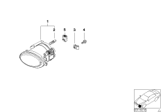 Противотуманная фара M Technic для BMW E46 325i M54 (схема запасных частей)