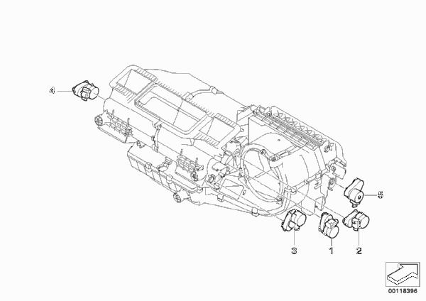 Сервопривод автом.сист.кондиционирования для BMW E85 Z4 M3.2 S54 (схема запчастей)