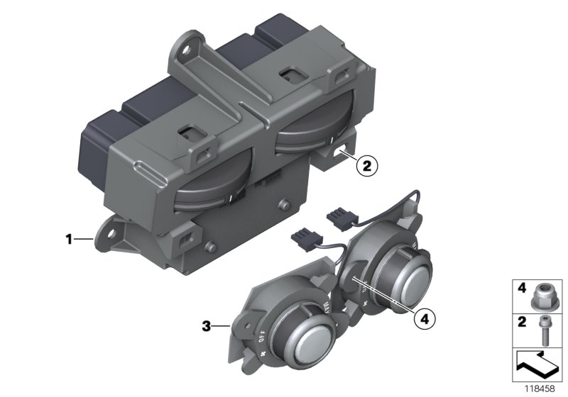Control unit, rear ventilation для BMW RR2N Drophead N73 (схема запчастей)