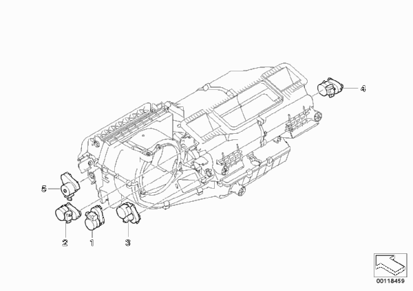 Сервопривод автом.сист.кондиционирования для BMW E86 Z4 3.0si N52 (схема запчастей)