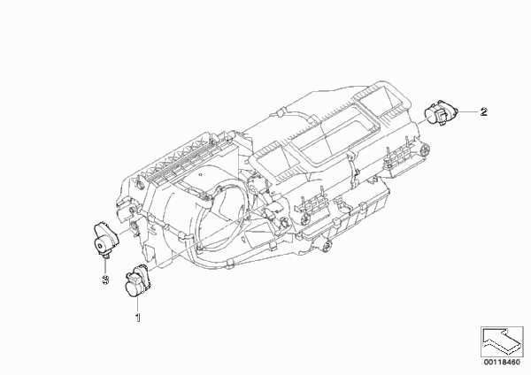 Сервопривод отопителя для BMW E85 Z4 2.2i M54 (схема запчастей)