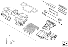 Части корпуса отопителя для BMW E86 Z4 M3.2 S54 (схема запасных частей)