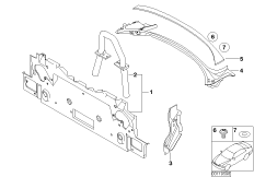 Перегородка багажного отделения для BMW E85 Z4 2.0i N46 (схема запасных частей)