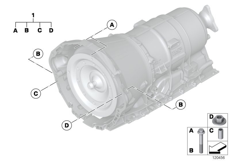 Крепление коробки передач для BMW RR1 Phantom N73 (схема запчастей)