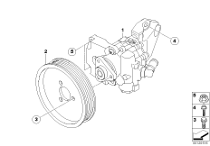 Насос гидроусилителя рулевого управления для BMW E65 740d M67 (схема запасных частей)