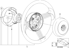 Инд.рулевое колесо, кожа, Airbag-Smart для BMW E52 Z8 S62 (схема запасных частей)