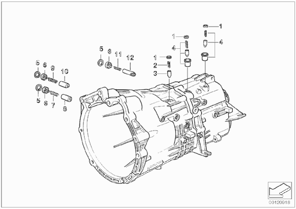GS5-39DZ Внутрен.элементы механизма ПП для BMW E46 320d M47N (схема запчастей)