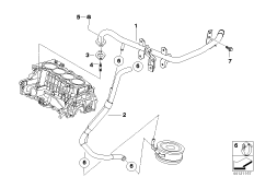 Водяной шланг системы охлаждения для BMW R50 One D W17 (схема запасных частей)