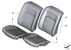 Набивка и обивка передн.сиденья для BMW RR1N Phantom EWB N73 (схема запасных частей)