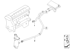 Водяные шланги для BMW E85 Z4 2.2i M54 (схема запасных частей)