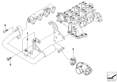 Система нейтрализации ОГ для BMW E61 530d M57N (схема запасных частей)
