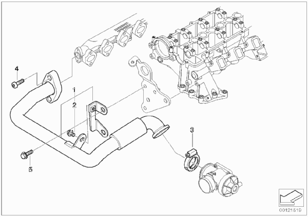 Система нейтрализации ОГ для BMW E46 330xd M57 (схема запчастей)