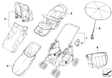 Детск.коляска BMW chrom-marine с принадл для BMW E53 X5 3.0d M57N (схема запасных частей)