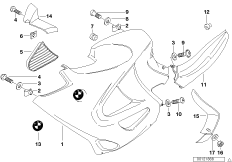 Облицовка боковины для BMW K41 K 1200 GT 01 (0548,0558) 0 (схема запасных частей)