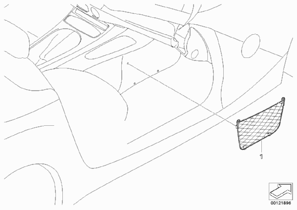 Дооснащение сеткой в пространстве д.ног для BMW E85 Z4 2.2i M54 (схема запчастей)