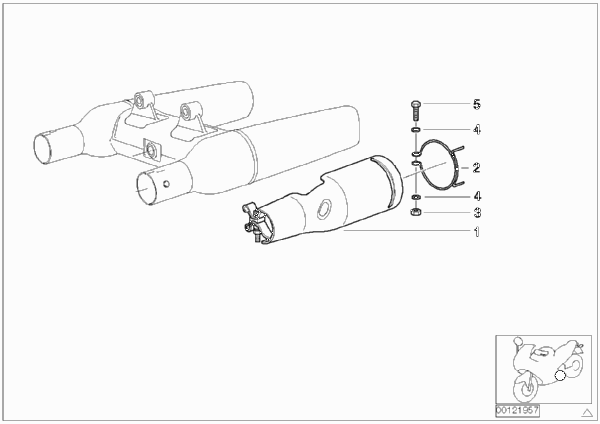 Накладка выпускной трубы для BMW K30 R 1200 CL (0442,0496) 0 (схема запчастей)