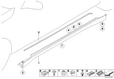 Накладка порог / арка колеса для BMW E66 760Li N73 (схема запасных частей)