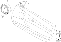 Передний динамик стереосистемы для BMW E85 Z4 3.0si N52 (схема запасных частей)