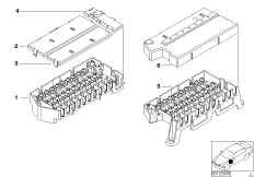 Детали корпуса предохранителя для BMW E53 X5 3.0i M54 (схема запасных частей)