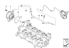 Вакуумный насос с трубопроводом для BMW R50 One D W17 (схема запасных частей)