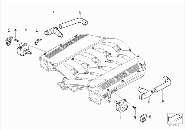 Система вентиляции картера для BMW E67 760LiS N73 (схема запчастей)