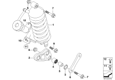 Амортизационная стойка Komfort для BMW K14 F 650 CS 04 (0177,0187) 0 (схема запасных частей)