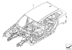 Каркас кузова для BMW E83 X3 2.5i M54 (схема запасных частей)