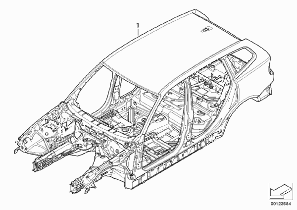 Каркас кузова для BMW E83N X3 3.0si N52N (схема запчастей)
