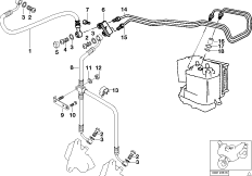 Трубопровод тормозного привода c ABS Пд для BMW R21A R 1150 GS Adv. 01 (0441,0492) 0 (схема запасных частей)