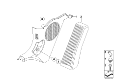 Боковая обшивка пространства для ног для BMW E85 Z4 2.5i M54 (схема запасных частей)
