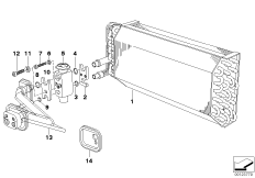 Испаритель автом.системы кондициониров. для BMW E38 735i M62 (схема запасных частей)