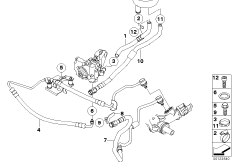 Маслопроводы гидроусилителя рул.управл. для BMW E65 745d M67N (схема запасных частей)