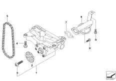 Смазочная система/маслян.насос с прив. для BMW E83N X3 2.0d M47N2 (схема запасных частей)