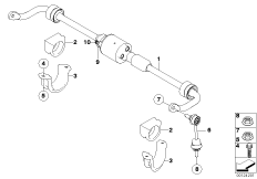 Стабилизатор Зд/Dynamic Drive для BMW E61 525d M57N (схема запасных частей)