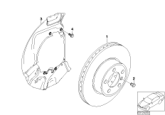 Диск тормозного механизма перед.колеса для BMW E61 545i N62 (схема запасных частей)