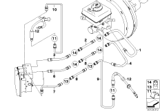 Трубопровод тормозного привода Пд для BMW E61 525i M54 (схема запасных частей)